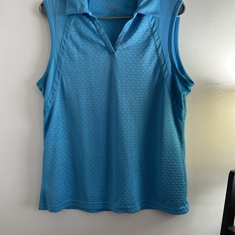 Izod Light Blue Textured Polo Shirt